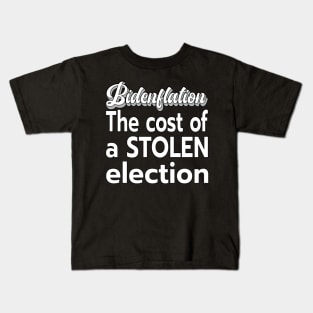 Copy of INFLATION BIDENFLATION SHIRT, STICKERS, AND MORE Kids T-Shirt